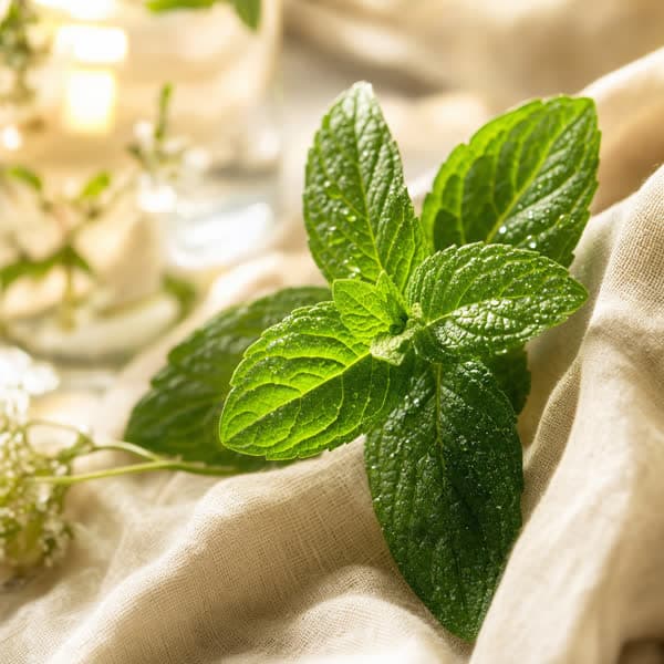 Fresh peppermint leaves